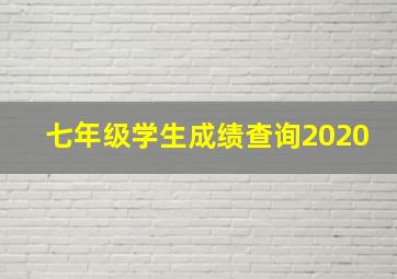 七年级学生成绩查询2020