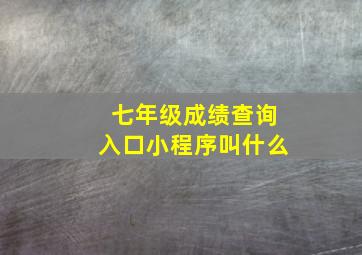 七年级成绩查询入口小程序叫什么