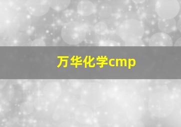 万华化学cmp