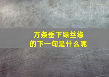 万条垂下绿丝绦的下一句是什么呢