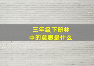 三年级下册林中的意思是什么