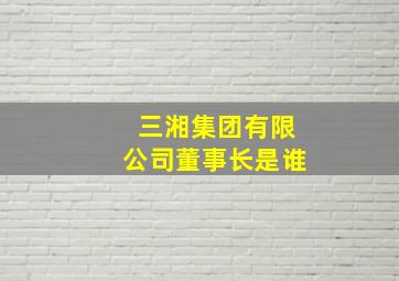 三湘集团有限公司董事长是谁