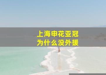 上海申花亚冠为什么没外援