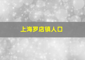 上海罗店镇人口