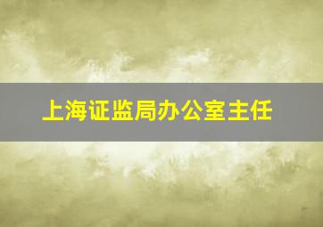 上海证监局办公室主任