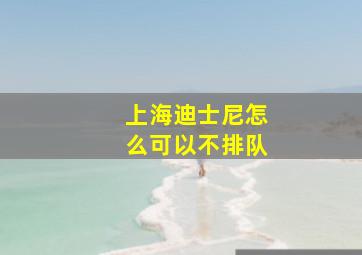 上海迪士尼怎么可以不排队