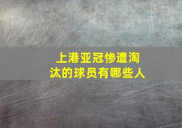 上港亚冠惨遭淘汰的球员有哪些人