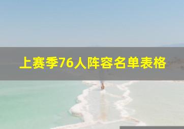 上赛季76人阵容名单表格