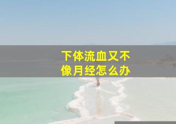 下体流血又不像月经怎么办