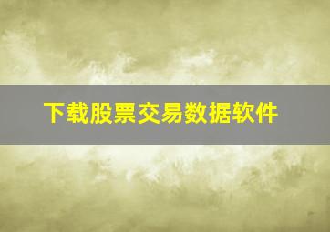 下载股票交易数据软件