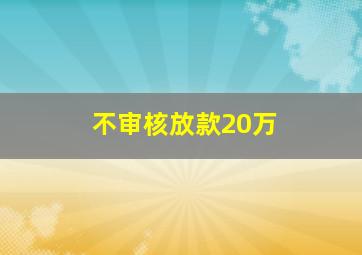 不审核放款20万