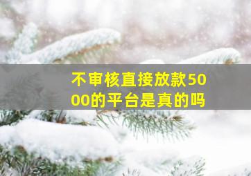 不审核直接放款5000的平台是真的吗