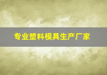 专业塑料模具生产厂家