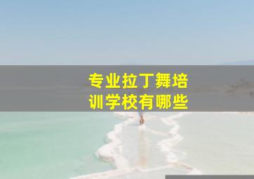 专业拉丁舞培训学校有哪些