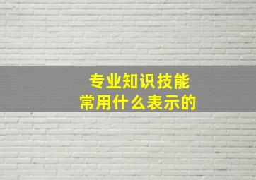 专业知识技能常用什么表示的