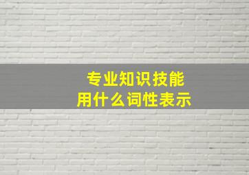 专业知识技能用什么词性表示