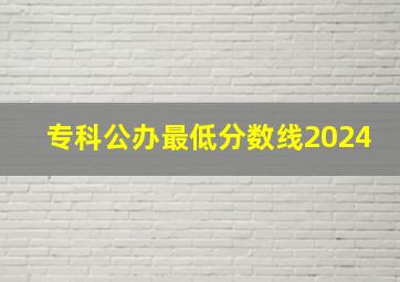 专科公办最低分数线2024