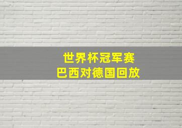 世界杯冠军赛巴西对德国回放