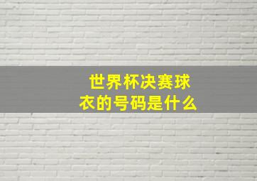 世界杯决赛球衣的号码是什么