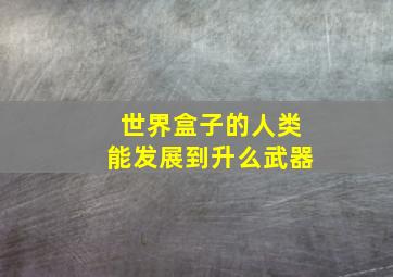 世界盒子的人类能发展到升么武器