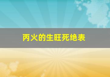 丙火的生旺死绝表