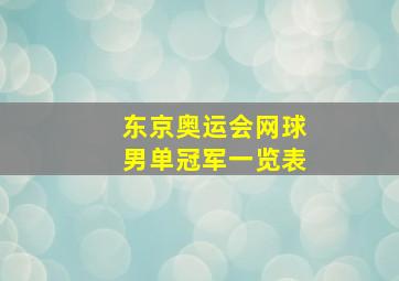 东京奥运会网球男单冠军一览表