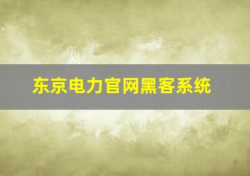 东京电力官网黑客系统