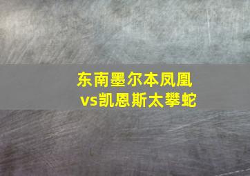 东南墨尔本凤凰vs凯恩斯太攀蛇