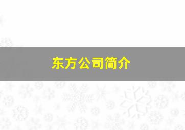 东方公司简介