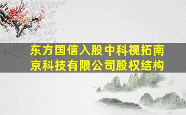 东方国信入股中科视拓南京科技有限公司股权结构