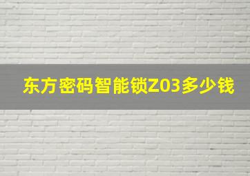 东方密码智能锁Z03多少钱