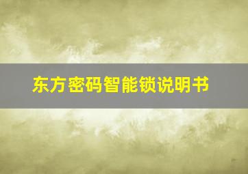 东方密码智能锁说明书