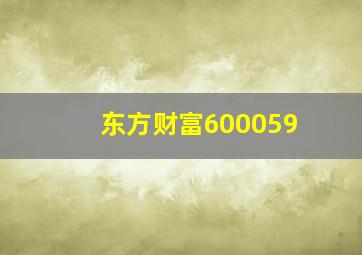 东方财富600059