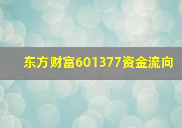 东方财富601377资金流向