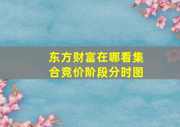 东方财富在哪看集合竞价阶段分时图