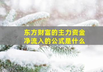 东方财富的主力资金净流入的公式是什么