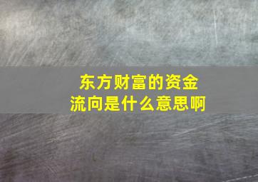 东方财富的资金流向是什么意思啊