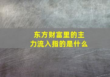 东方财富里的主力流入指的是什么