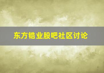 东方锆业股吧社区讨论