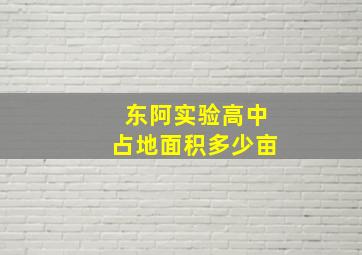 东阿实验高中占地面积多少亩