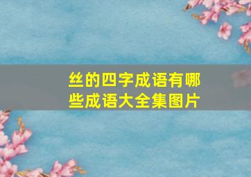 丝的四字成语有哪些成语大全集图片