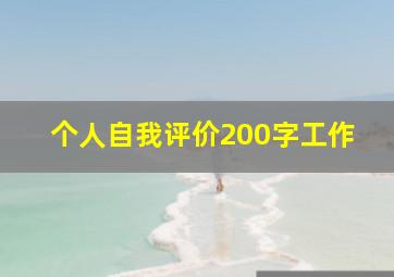 个人自我评价200字工作