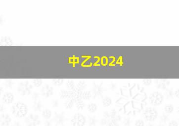 中乙2024