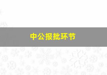 中公报批环节