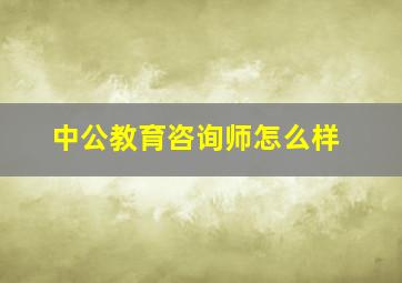 中公教育咨询师怎么样