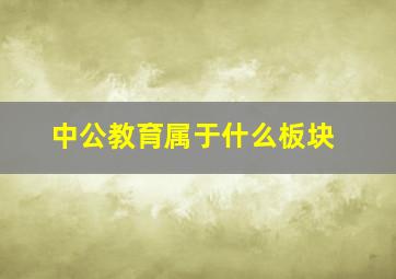 中公教育属于什么板块