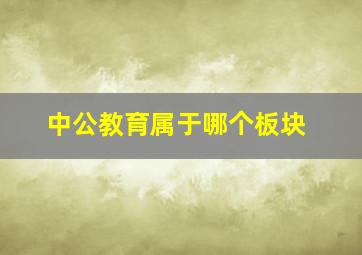 中公教育属于哪个板块