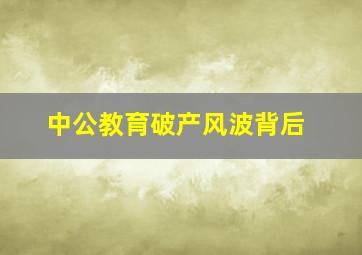 中公教育破产风波背后