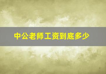 中公老师工资到底多少