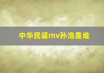 中华民谣mv孙浩是谁